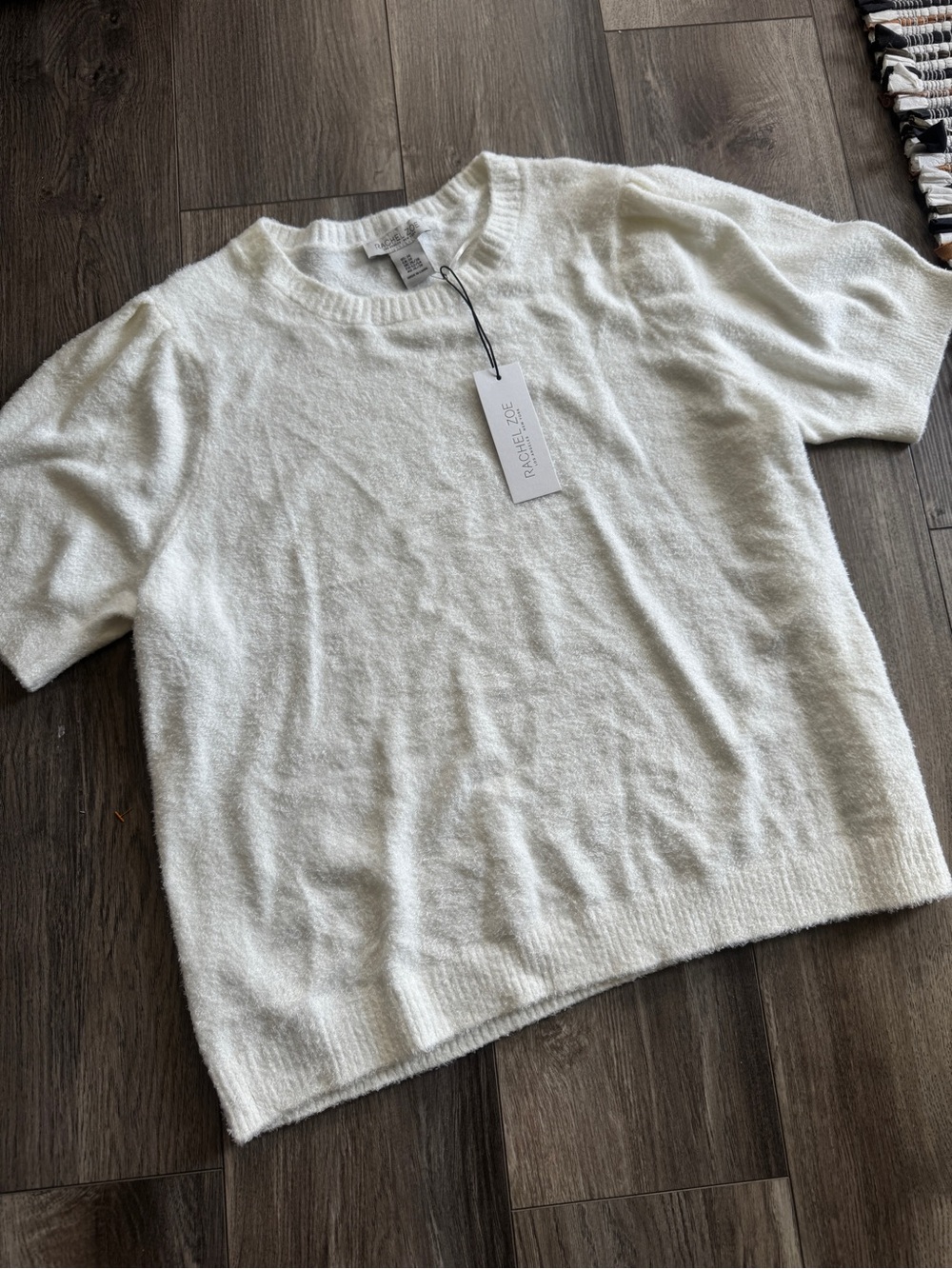 NWT White Summer Short Sleeve Sweater - Bunny Soft 3X - Picture 7 of 10